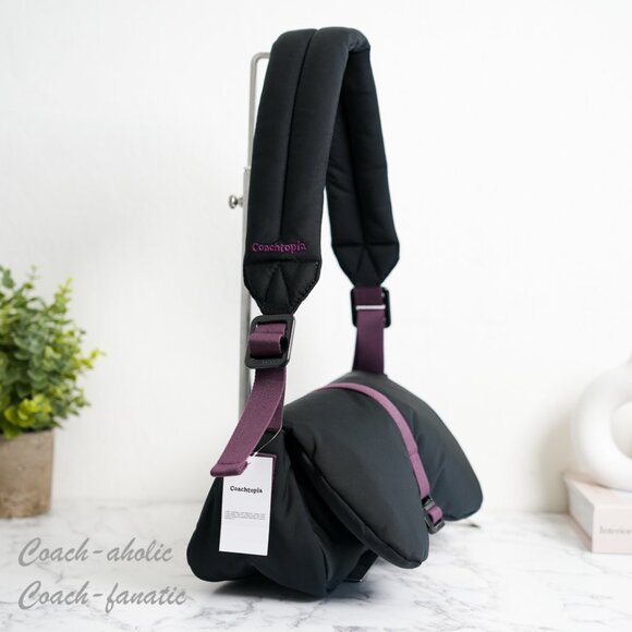 NWT Coach Coachtopia CQ859 Loop Puffy Wavy Dinky Bag in Black - Picture 9 of 16